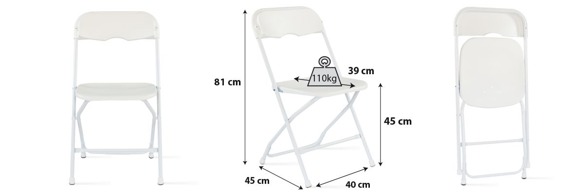 Chaise pliante plastique blanche professionnelle | Mobeventpro Chaise pliante plastique blanche professionnelle | Mobeventpro